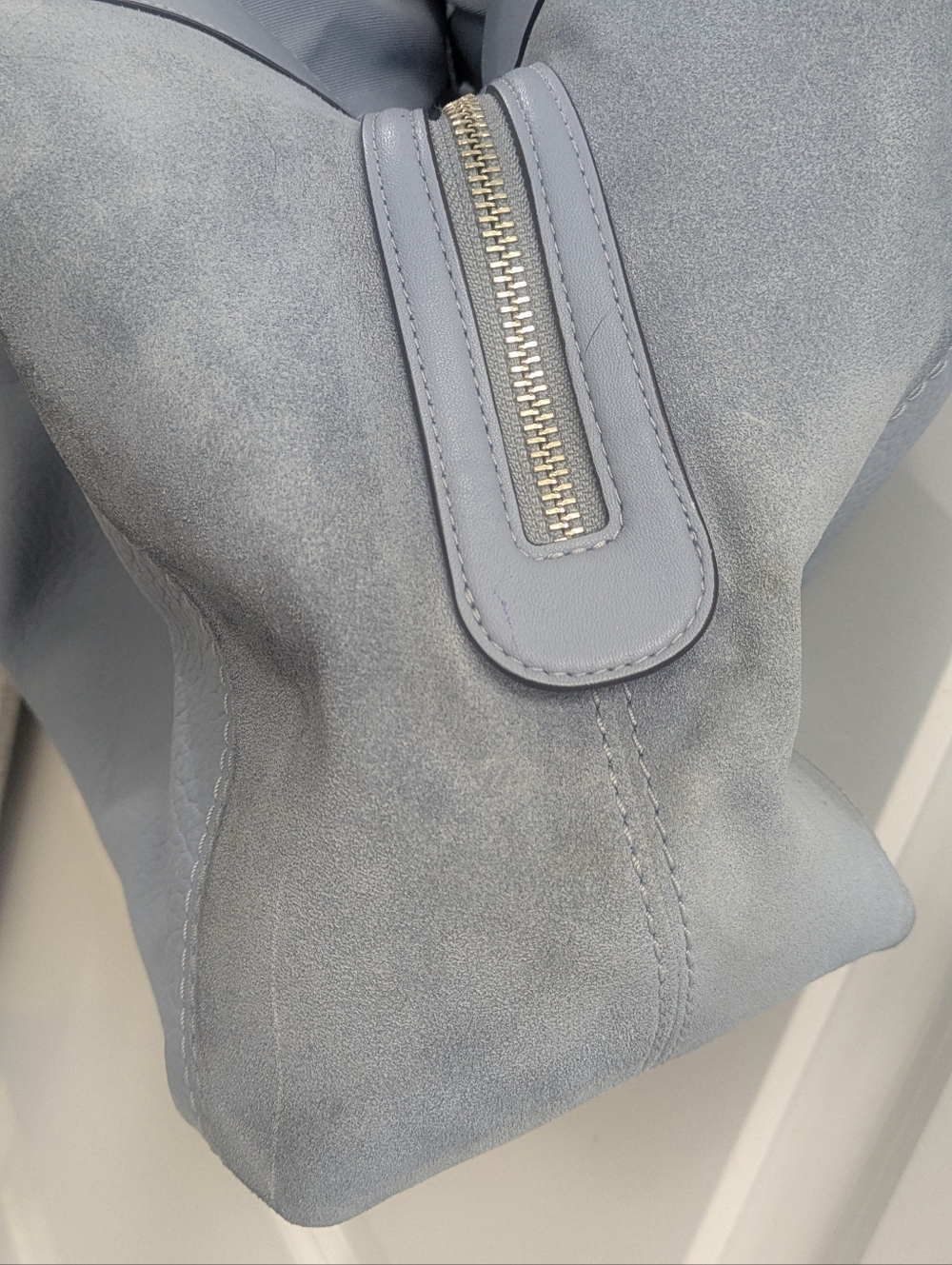 Coach Light Blue Lexi Leather and Suede Shoulder Bag - Picture 5 of 8